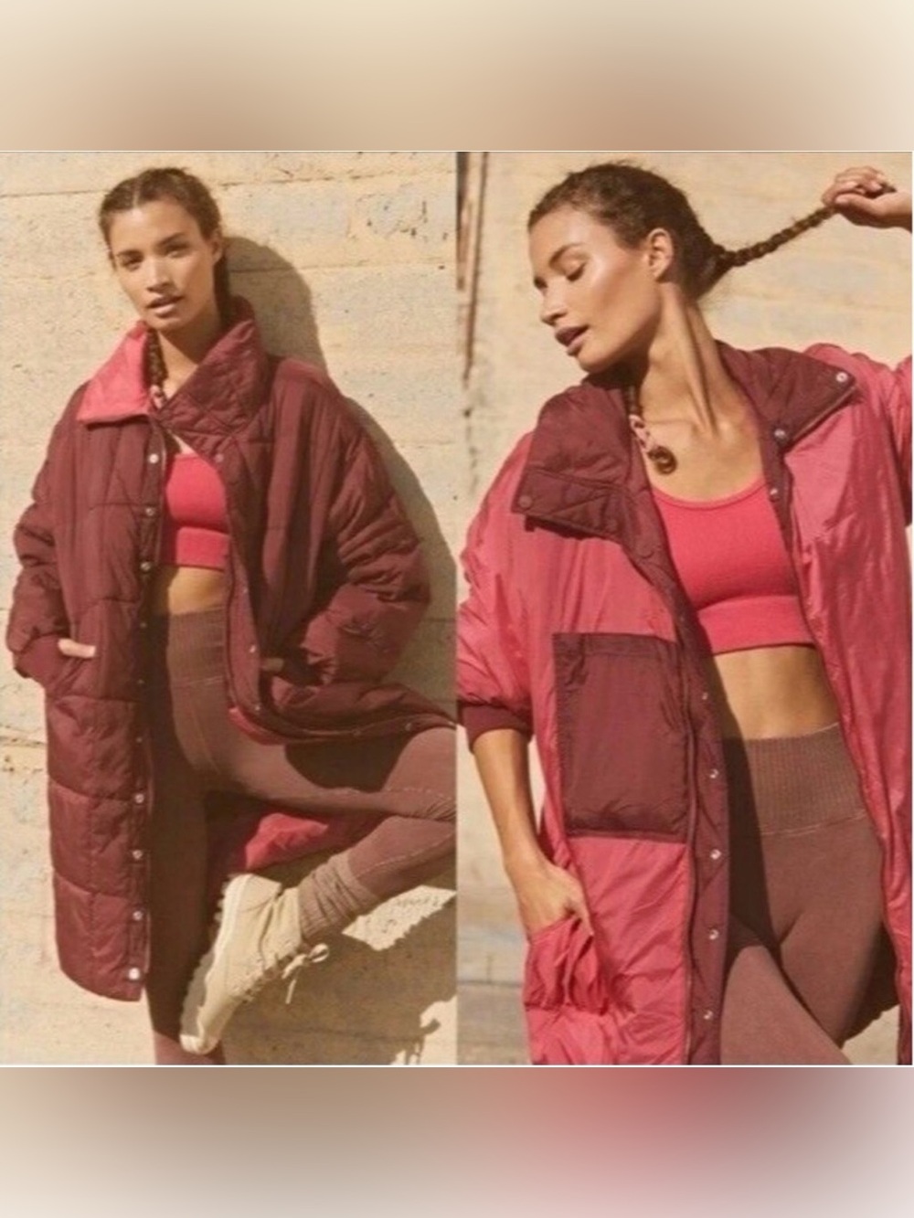 Free People Movement Women’s Juno Puffer Reversible Jacket Zip Up‎ Size XS